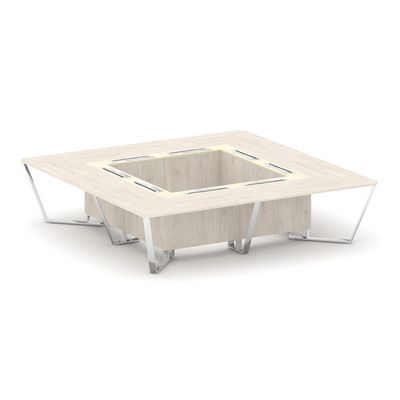 Steel Meet MMK-PR.B.SP-16K (Денвер светлый/Ваниль) Стол переговорный квадратный