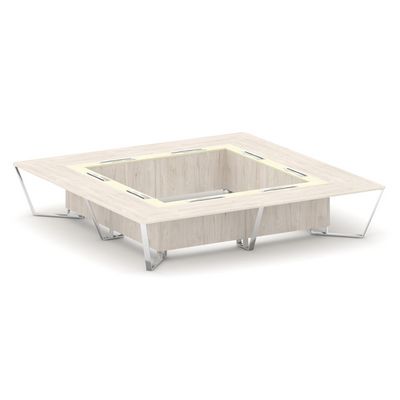 Steel Meet MMK-PR.B.SP-20K2 (Денвер светлый/Ваниль) Стол переговорный квадратный