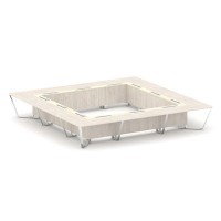 Steel Meet MMK-PR.B.SP-24K (Денвер светлый/Ваниль) Стол переговорный квадратный