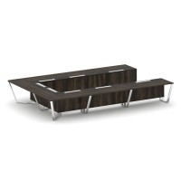 Steel Meet MM-PR.B.SP-15P (Дуб мали/Графит) Стол переговорный П-образный