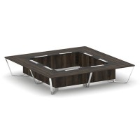 Steel Meet MM-PR.B.SP-20K2 (Дуб мали/Графит) Стол переговорный квадратный