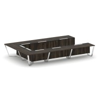 Steel Meet MMK-PR.B.SP-15P (Дуб мали/Графит) Стол переговорный П-образный