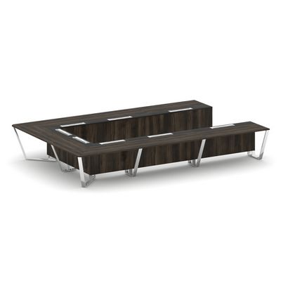 Steel Meet MMK-PR.B.SP-15P (Дуб мали/Графит) Стол переговорный П-образный