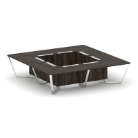 Steel Meet MMK-PR.B.SP-16K (Дуб мали/Графит) Стол переговорный квадратный