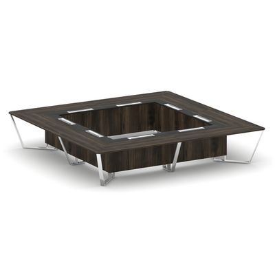 Steel Meet MMK-PR.B.SP-20K2 (Дуб мали/Графит) Стол переговорный квадратный