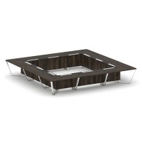 Steel Meet MMK-PR.B.SP-24K (Дуб мали/Графит) Стол переговорный квадратный