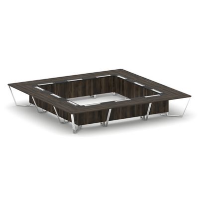 Steel Meet MMK-PR.B.SP-24K (Дуб мали/Графит) Стол переговорный квадратный