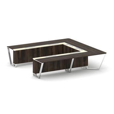 Steel Meet MM-PR.B.SP-11P (Дуб мали/Ваниль) Стол переговорный П-образный