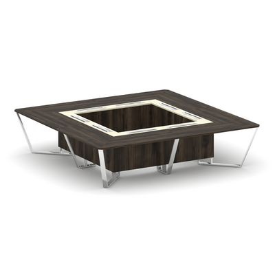 Steel Meet MM-PR.B.SP-16K (Дуб мали/Ваниль) Стол переговорный квадратный