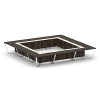 Steel Meet MM-PR.B.SP-24K (Дуб мали/Ваниль) Стол переговорный квадратный