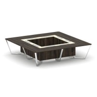 Steel Meet MMK-PR.B.SP-16K (Дуб мали/Ваниль) Стол переговорный квадратный