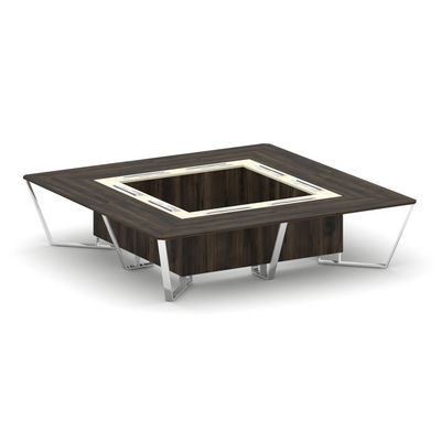 Steel Meet MMK-PR.B.SP-16K (Дуб мали/Ваниль) Стол переговорный квадратный