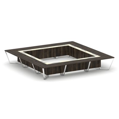 Steel Meet MMK-PR.B.SP-24K (Дуб мали/Ваниль) Стол переговорный квадратный