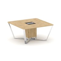 Steel Meet MM-PR.B.SP-08 (Тиквуд светлый/Графит) Стол переговорный квадратный