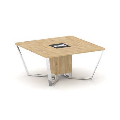 Steel Meet MM-PR.B.SP-08 (Тиквуд светлый/Графит) Стол переговорный квадратный