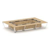 Steel Meet MM-PR.B.SP-20K (Тиквуд светлый/Графит) Стол переговорный прямоугольный