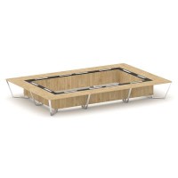 Steel Meet MM-PR.B.SP-26K2 (Тиквуд светлый/Графит) Стол переговорный прямоугольный