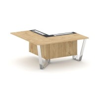 Steel Meet MM-PR.B.SPPOU-16(L) (Тиквуд светлый/Графит) Проходной угловой модуль левый