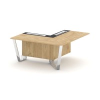 Steel Meet MM-PR.B.SPPOU-16(R) (Тиквуд светлый/Графит) Проходной угловой модуль правый