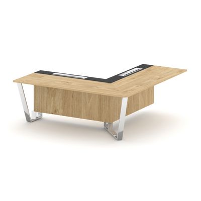 Steel Meet MM-PR.B.SPPOU-20(R) (Тиквуд светлый/Графит) Проходной угловой модуль правый