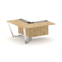 Steel Meet MM-PR.B.SPZOU-16(L) (Тиквуд светлый/Графит) Завершающий угловой модуль левый