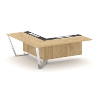 Steel Meet MM-PR.B.SPZOU-20(L) (Тиквуд светлый/Графит) Завершающий угловой модуль левый