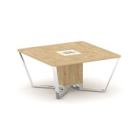 Steel Meet MM-PR.B.SP-08 (Тиквуд светлый/Ваниль) Стол переговорный квадратный