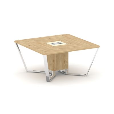 Steel Meet MM-PR.B.SP-08 (Тиквуд светлый/Ваниль) Стол переговорный квадратный
