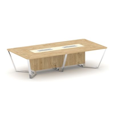 Steel Meet MM-PR.B.SP-12 (Тиквуд светлый/Ваниль) Стол переговорный прямоугольный