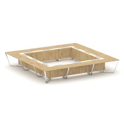 Steel Meet MM-PR.B.SP-24K (Тиквуд светлый/Ваниль) Стол переговорный квадратный