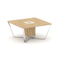 Steel Meet MMK-PR.B.SP-08 (Тиквуд светлый/Ваниль) Стол переговорный квадратный