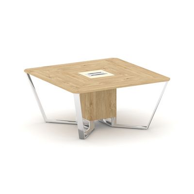 Steel Meet MMK-PR.B.SP-08 (Тиквуд светлый/Ваниль) Стол переговорный квадратный