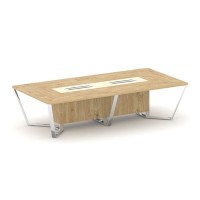 Steel Meet MMK-PR.B.SP-12 (Тиквуд светлый/Ваниль) Стол переговорный прямоугольный