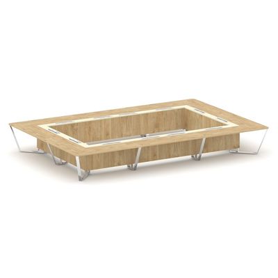 Steel Meet MMK-PR.B.SP-26K2 (Тиквуд светлый/Ваниль) Стол переговорный прямоугольный