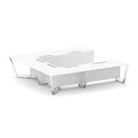 Steel Meet MD-PR.B.SP-11P (Белый бриллиант) Стол переговорный П-образный