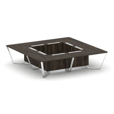 Steel Meet MD-PR.B.SP-16K (Дуб мали) Стол переговорный квадратный