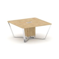 Steel Meet MD-PR.B.SP-08 (Тиквуд светлый) Стол переговорный квадратный