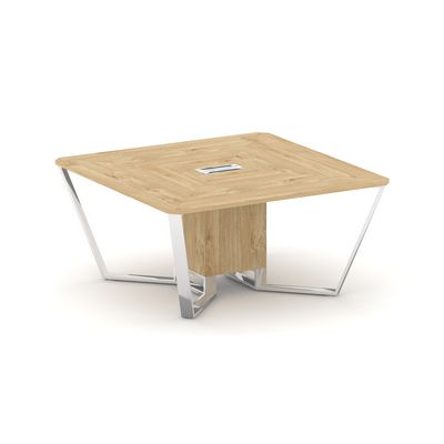 Steel Meet MD-PR.B.SP-08 (Тиквуд светлый) Стол переговорный квадратный