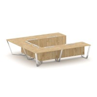 Steel Meet MD-PR.B.SP-11P (Тиквуд светлый) Стол переговорный П-образный