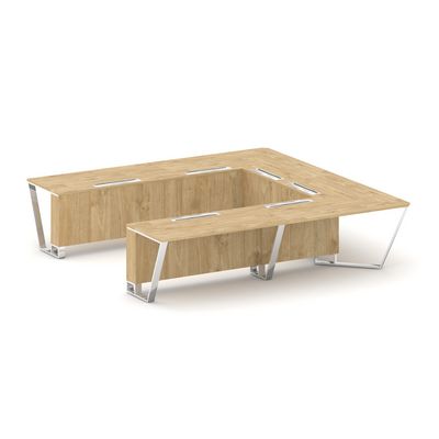 Steel Meet MD-PR.B.SP-11P (Тиквуд светлый) Стол переговорный П-образный