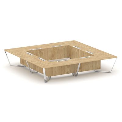 Steel Meet MD-PR.B.SP-20K2 (Тиквуд светлый) Стол переговорный квадратный