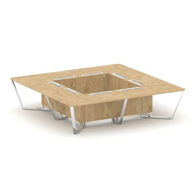 Steel Meet MDK-PR.B.SP-16K (Тиквуд светлый) Стол переговорный квадратный