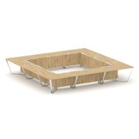 Steel Meet MDK-PR.B.SP-24K (Тиквуд светлый) Стол переговорный квадратный