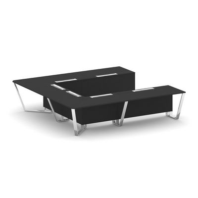 Steel Meet MFK-PR.B.SP-11P (пластик Фенкис/Черный) Стол переговорный П-образный