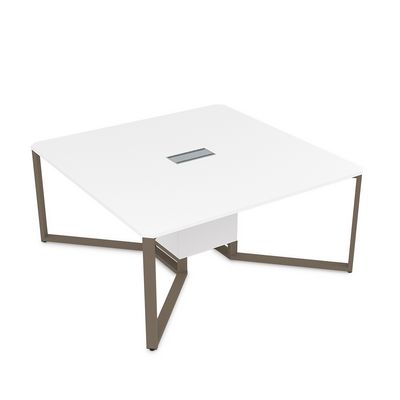Summit 16СК.122 (Белый премиум/Tabaco) Стол-квадрат
