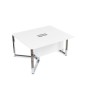 Summit 16СКН.124 (Белый премиум/Металл глянец) Стол-квадрат бенч, начальный модуль