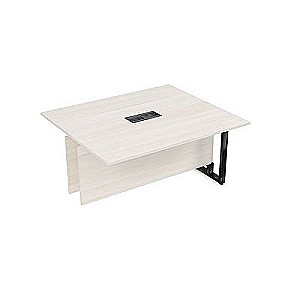 16СКС.166 (Ivory/Черный глянец) Стол-квадрат бенч, средний модуль