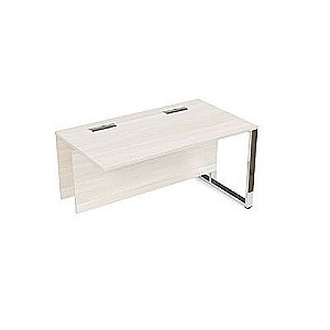 16СПК.196 (Ivory/Металл глянец) Стол прямой бенч, конечный модуль