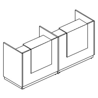 А4 9849 Стойка ресепшн прямая с промежуточной опорой (полка высокая) с подсветкой