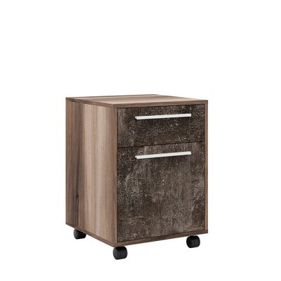 B-tone BTN36130242 (Вяз/Бетон темный) Тумба подкатная 2 ящика